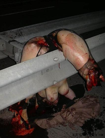 【图】美女出车祸,被甩出车外(高速车祸,没有心